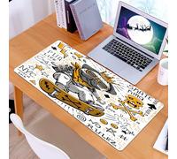 KDWJS Tappetino per mouse XXL Speed Gaming - 90x40 cm - XXL Mousepad - base antiscivolo - migliora la precisione e la velocità - divertente personaggio di cane skater illustrazione vettoriale scarabo