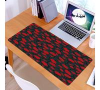 KDWJS Tappetino per mouse XXL Speed Gaming - 90x40 cm - XXL Mousepad - base antiscivolo - migliora la precisione e la velocità - Rosso e nero, vortici di rose, piante di edera, foresta oscura e miste