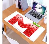 KDWJS Tappetino per mouse XXL Speed Gaming - 90x40 cm - XXL Mousepad - base antiscivolo - migliora la precisione e la velocità - Lettera M, carattere tipografico vegano con esposizione realistica di