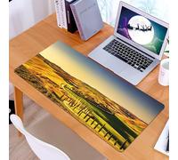 KDWJS Tappetino per mouse XXL Speed Gaming - 90x40 cm - XXL Mousepad - base antiscivolo - migliora la precisione e la velocità - Italia, Toscana Crete Senesi paesaggio rurale cipresso campagna terren