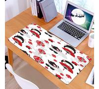 KDWJS Tappetino per mouse XXL Speed Gaming - 90x40 cm - XXL Mousepad - base antiscivolo - migliora la precisione e la velocità - Lanterna, ventaglio Geisha giapponese antico cinese tradizionale teier
