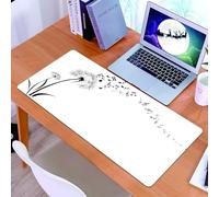 KDWJS Tappetino per mouse XXL Speed Gaming - 90x40 cm - XXL Mousepad - base antiscivolo - migliora la precisione e la velocità - Musica, denti di leone volanti con note musicali, silhouette di un pra