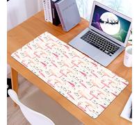 KDWJS Tappetino per mouse XXL Speed Gaming - 90x40 cm - XXL Mousepad - base antiscivolo - migliora la precisione e la velocità - Fenicottero, Fenicotteri in stile vintage Illustrazione Amore e Anima