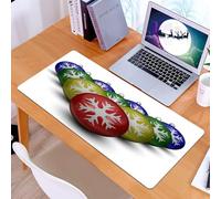 KDWJS Tappetino per mouse XXL Speed Gaming - 90x40 cm - XXL Mousepad - base antiscivolo - migliora la precisione e la velocità - Palline decorative arcobaleno con fiocchi di neve