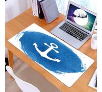 KDWJS Tappetino per mouse XXL Speed Gaming - 90x40 cm - XXL Mousepad - base antiscivolo - migliora la precisione e la velocità - Illustrazione dell'icona dell'ancora ad acquerello, simbolo nautico, m