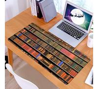 KDWJS Tappetino per mouse XXL Speed Gaming - 90x40 cm - XXL Mousepad - base antiscivolo - migliora la precisione e la velocità - Libreria vintage per l'educazione dei bambini, libro retrò sullo scaff
