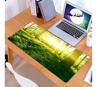 KDWJS Tappetino per mouse XXL Speed Gaming - 90x40 cm - XXL Mousepad - base antiscivolo - migliora la precisione e la velocità - Natura, Alba nella foresta della Groenlandia, Erba mattutina, Erbe, Ca