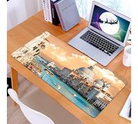 KDWJS Tappetino per mouse XXL Speed Gaming - 90x40 cm - XXL Mousepad - base antiscivolo - migliora la precisione e la velocità - Città, Venezia, paesaggio urbano italiano del Canal Grande, barche che