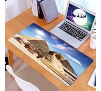 KDWJS Tappetino per mouse XXL Speed Gaming - 90x40 cm - XXL Mousepad - base antiscivolo - migliora la precisione e la velocità - La Grande Sfinge tra le piramidi di Chefren e Micerino di Giza, Cairo,
