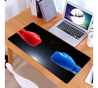 KDWJS Tappetino per mouse XXL Speed Gaming - 90x40 cm - XXL Mousepad - base antiscivolo - migliora la precisione e la velocità - Guantoni da boxe rossi e blu in uno scontro, su sfondo nero, che indic