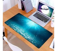 KDWJS Tappetino per mouse XXL Speed Gaming - 90x40 cm - XXL Mousepad - base antiscivolo - migliora la precisione e la velocità - Mare sottomarino - Abisso profondo con luce solare blu