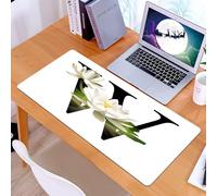 KDWJS Tappetino per mouse XXL Speed Gaming - 90x40 cm - XXL Mousepad - base antiscivolo - migliora la precisione e la velocità - Lettera W, composizione floreale di ninfee ispirata alla natura, ispir