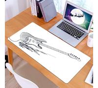 KDWJS Tappetino per mouse XXL Speed Gaming - 90x40 cm - XXL Mousepad - base antiscivolo - migliora la precisione e la velocità - Arte della chitarra, schizzo stilizzato di una chitarra elettrica, che