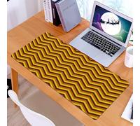 KDWJS Tappetino per mouse XXL Speed Gaming - 90x40 cm - XXL Mousepad - base antiscivolo - migliora la precisione e la velocità - Zigzag giallo, motivo a zigzag con linee gialle e marroni. Classico re