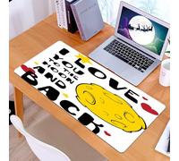 KDWJS Tappetino per mouse XXL Speed Gaming - 90x40 cm - XXL Mousepad - base antiscivolo - migliora la precisione e la velocità - Lettere nere in grassetto esprimono amore, circondate dalla luna e da