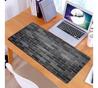 KDWJS Tappetino per mouse XXL Speed Gaming - 90x40 cm - XXL Mousepad - base antiscivolo - migliora la precisione e la velocità - Piastrelle per pareti in mattoni grigi e bianchi, moderne, urbanistica