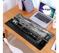 KDWJS Tappetino per mouse XXL Speed Gaming - 90x40 cm - XXL Mousepad - base antiscivolo - migliora la precisione e la velocità - New York, panorama in bianco e nero dello skyline di New York City con