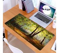 KDWJS Tappetino per mouse XXL Speed Gaming - 90x40 cm - XXL Mousepad - base antiscivolo - migliora la precisione e la velocità - Arte paesaggistica forestale, una vivida rappresentazione di foreste s