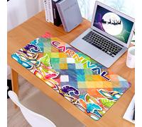 KDWJS Tappetino per mouse XXL Speed Gaming - 90x40 cm - XXL Mousepad - base antiscivolo - migliora la precisione e la velocità - Martedì grasso, vivace e allegra composizione di festa con motivo astr