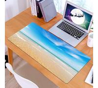 KDWJS Tappetino per mouse XXL Speed Gaming - 90x40 cm - XXL Mousepad - base antiscivolo - migliora la precisione e la velocità - Paesaggio di oceano, mare e cielo sulla spiaggia in un fantastico paes