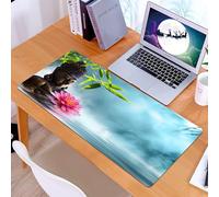 KDWJS Tappetino per mouse XXL Speed Gaming - 90x40 cm - XXL Mousepad - base antiscivolo - migliora la precisione e la velocità - Decorazioni Zen, Decorazioni Zen con Fiori di Ninfea e Spa, Natura Fen