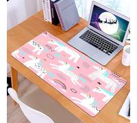 KDWJS Tappetino per mouse XXL Speed Gaming - 90x40 cm - XXL Mousepad - base antiscivolo - migliora la precisione e la velocità - con unicorni magici e arcobaleno. Sfondo da favola infantile per illus