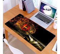 KDWJS Tappetino per mouse XXL Speed Gaming - 90x40 cm - XXL Mousepad - base antiscivolo - migliora la precisione e la velocità - Bitcoin, simbolo delle criptovalute che brucia tra le me e banconote