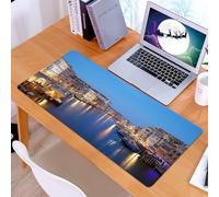 KDWJS Tappetino per mouse XXL Speed Gaming - 90x40 cm - XXL Mousepad - base antiscivolo - migliora la precisione e la velocità - Canal Grande a Venezia nessuno la sera cielo azzurro limpido in estate