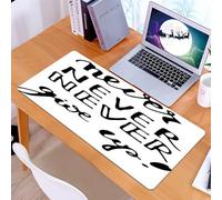 KDWJS Tappetino per mouse XXL Speed Gaming - 90x40 cm - XXL Mousepad - base antiscivolo - migliora la precisione e la velocità - Citazione, frase non mollare mai con diversi design tipografici1