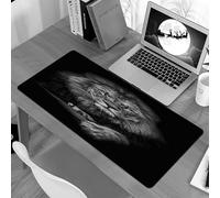 KDWJS Tappetino per mouse XXL Speed Gaming - 90x40 cm - XXL Mousepad - base antiscivolo - migliora la precisione e la velocità - Animale, ritratto di un leone, che mostra la sua folta criniera e il s