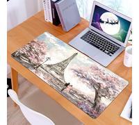 KDWJS Tappetino per mouse XXL Speed Gaming - 90x40 cm - XXL Mousepad - base antiscivolo - migliora la precisione e la velocità - Dipinto ad olio, Veduta di Parigi. Paesaggio delicato(1)(1)