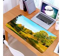 KDWJS Tappetino per mouse XXL Speed Gaming - 90x40 cm - XXL Mousepad - base antiscivolo - migliora la precisione e la velocità - Vista del paesaggio naturale, parco forestale naturale con alberi e fo