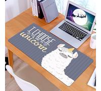 KDWJS Tappetino per mouse XXL Speed Gaming - 90x40 cm - XXL Mousepad - base antiscivolo - migliora la precisione e la velocità - Animale dei cartoni animati, lama con corna di unicorno, accanto alla