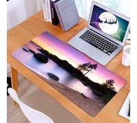 KDWJS Tappetino per mouse XXL Speed Gaming - 90x40 cm - XXL Mousepad - base antiscivolo - migliora la precisione e la velocità - Uno scenario tranquillo dove il tramonto dipinge il cielo di toni viol