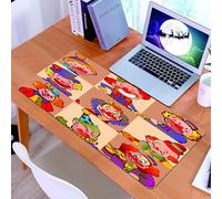 KDWJS Tappetino per mouse XXL Speed Gaming - 90x40 cm - XXL Mousepad - base antiscivolo - migliora la precisione e la velocità - Circo, nove clown colorati in costumi ed espressioni diversi, immagine