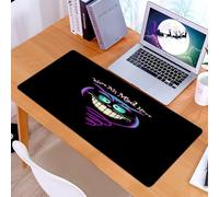 KDWJS Tappetino per mouse XXL Speed Gaming - 90x40 cm - XXL Mousepad - base antiscivolo - migliora la precisione e la velocità - Stregatto Siamo tutti arrabbiati qui Stregatto ride gatto con una fras