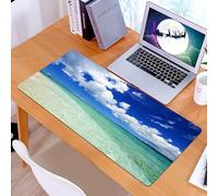 KDWJS Tappetino per mouse XXL Speed Gaming - 90x40 cm - XXL Mousepad - base antiscivolo - migliora la precisione e la velocità - Paesaggio di spiaggia, una costa incontaminata, sotto un cielo azzurro