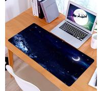 KDWJS Tappetino per mouse XXL Speed Gaming - 90x40 cm - XXL Mousepad - base antiscivolo - migliora la precisione e la velocità - Il cielo scuro è illuminato dalla luna e da innumerevoli stelle, e le
