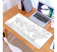 KDWJS Tappetino per mouse XXL Speed Gaming - 90x40 cm - XXL Mousepad - base antiscivolo - migliora la precisione e la velocità - Mitologia delle navi da guerra antiche e nave leggendaria, antica nave