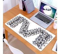 KDWJS Tappetino per mouse XXL Speed Gaming - 90x40 cm - XXL Mousepad - base antiscivolo - migliora la precisione e la velocità - Lettera M, arte calcistica creativa composta da una serie di palloni d