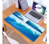 KDWJS Tappetino per mouse XXL Speed Gaming - 90x40 cm - XXL Mousepad - base antiscivolo - migliora la precisione e la velocità - Collage di foto con onde del mare sullo sfondo, immagini accattivanti