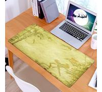 KDWJS Tappetino per mouse XXL Speed Gaming - 90x40 cm - XXL Mousepad - base antiscivolo - migliora la precisione e la velocità - uccelli e silhouette di rami di bambù su sfondo di carta
