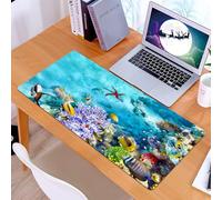 KDWJS Tappetino per mouse XXL Speed Gaming - 90x40 cm - XXL Mousepad - base antiscivolo - migliora la precisione e la velocità - Meraviglioso e bellissimo mondo sottomarino con coralli e pesci tropic