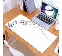 KDWJS Tappetino per mouse XXL Speed Gaming - 90x40 cm - XXL Mousepad - base antiscivolo - migliora la precisione e la velocità - Decorazione musicale, Denti di leone volanti con note musicali, prato