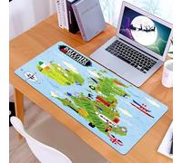 KDWJS Tappetino per mouse XXL Speed Gaming - 90x40 cm - XXL Mousepad - base antiscivolo - migliora la precisione e la velocità - Wanderlust, mappe dei cartoni animati della Gran Bretagna e dell'Irlan