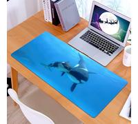 KDWJS Tappetino per mouse XXL Speed Gaming - 90x40 cm - XXL Mousepad - base antiscivolo - migliora la precisione e la velocità - Mondo sottomarino, maestosa balena adulta e una piccola balena, che na