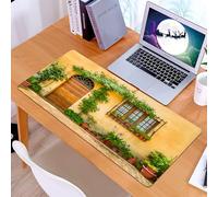 KDWJS Tappetino per mouse XXL Speed Gaming - 90x40 cm - XXL Mousepad - base antiscivolo - migliora la precisione e la velocità - Italia, veranda con vari vasi di fiori. Piante verdi fresche. Vita cit