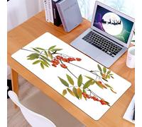 KDWJS Tappetino per mouse XXL Speed Gaming - 90x40 cm - XXL Mousepad - base antiscivolo - migliora la precisione e la velocità - Sorbo, albero di frassino fresco e biologico, piante da giardino natur