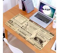 KDWJS Tappetino per mouse XXL Speed Gaming - 90x40 cm - XXL Mousepad - base antiscivolo - migliora la precisione e la velocità - Vecchie pagine di giornale con pubblicità e moda d'epoca.