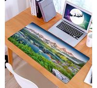 KDWJS Tappetino per mouse XXL Speed Gaming - 90x40 cm - XXL Mousepad - base antiscivolo - migliora la precisione e la velocità - Natura, mattina estiva nebbiosa sulla catena montuosa delle Alpi austr